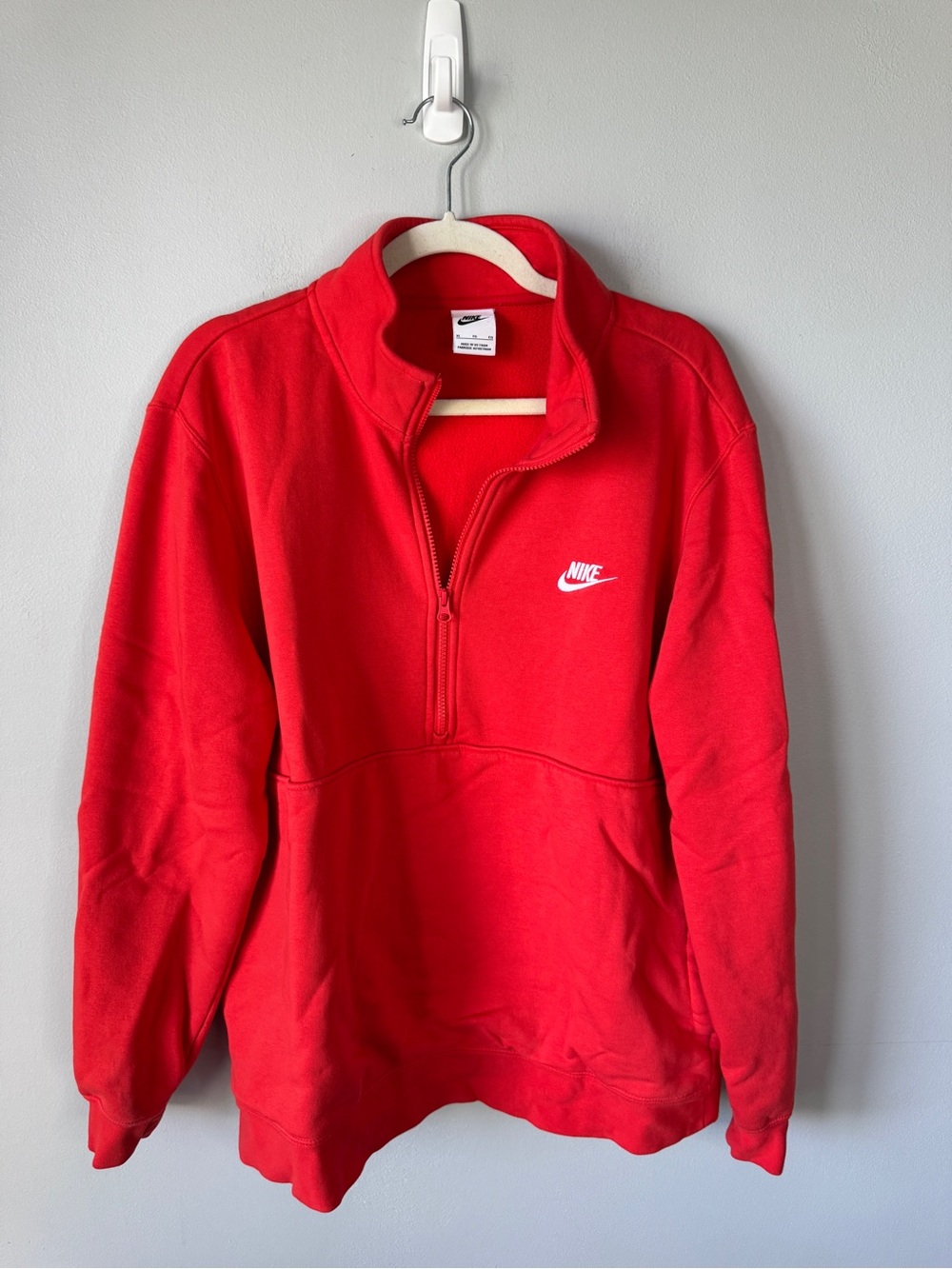 Nike Men’s Bright Red Half-Zip Fleece Pullover